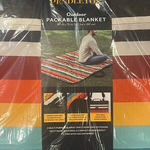 Pendleton Striped Packable Blanket with Multicolor Design